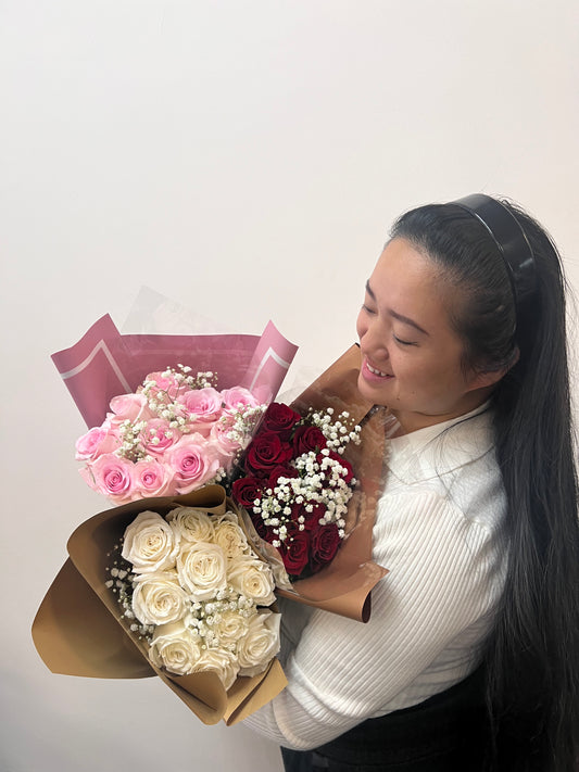 Super Premium Rose Bouquet with Baby's Breath